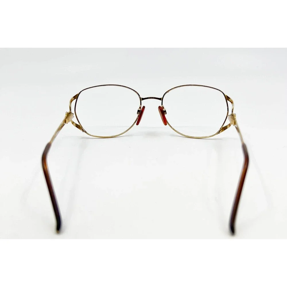 Luxottica Eyeglasses Womens Gold 2184 G505 Italy Oval Frame 130